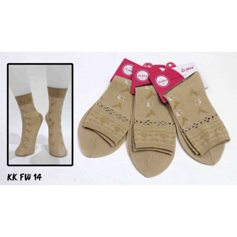 Kaos Kaki Stocking Lembut Wanita Coklat Polos &Motif