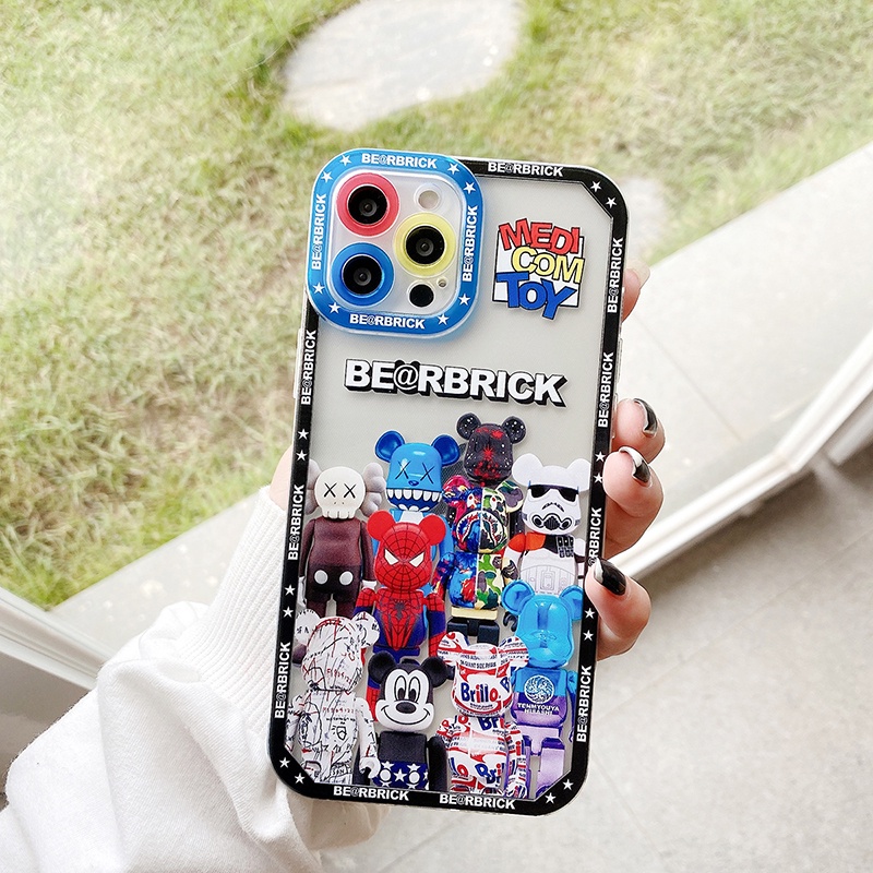 Fashion Violent bear Graffiti Angel eyes Shockproof Soft TPU Phone case IPhone 12 12Pro 12Promax 12mini 11 ProMax X Xs Max XR 7 8 Plus