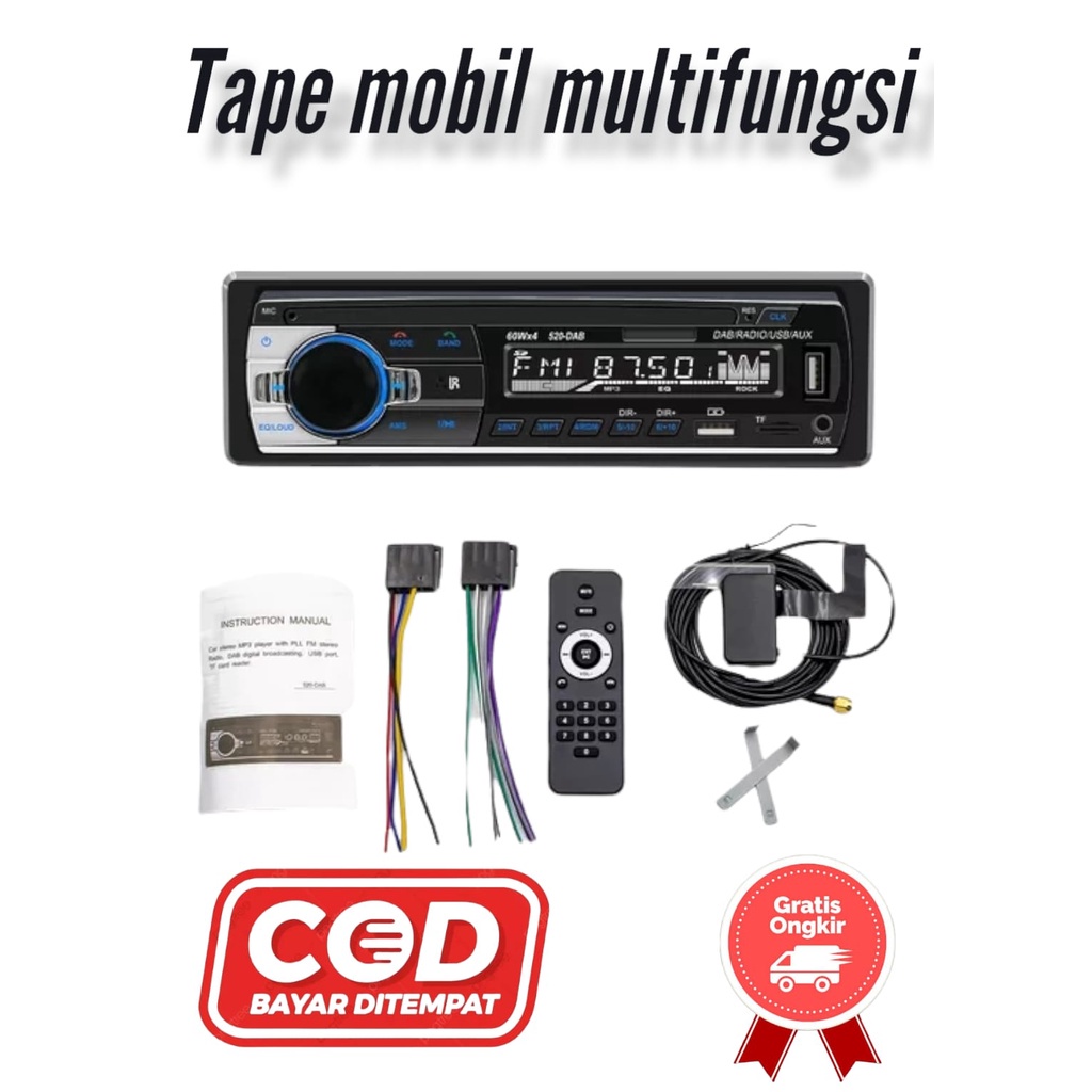 Tape / Audio Mobil JSD - 530 Multifungsi (Bluetooth, USB)