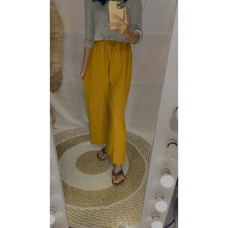 CELANA KULOT POLOS-Kuning kunyit
