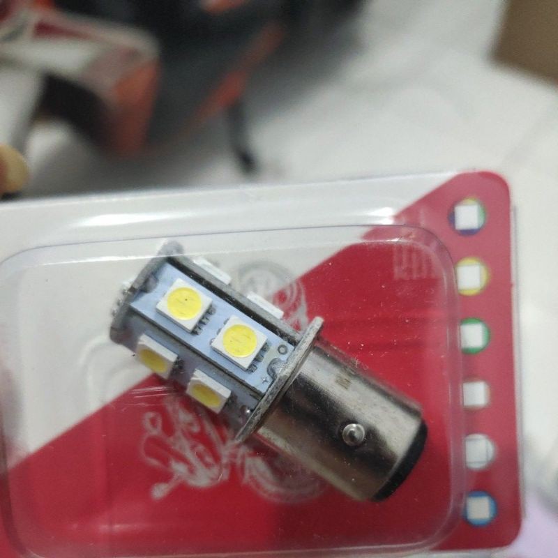 Lampu Led Rem stop 13 mata belakang strobo flash kedip bohlam rem led motor mobil kaki 2 dc 12 vl-Putih