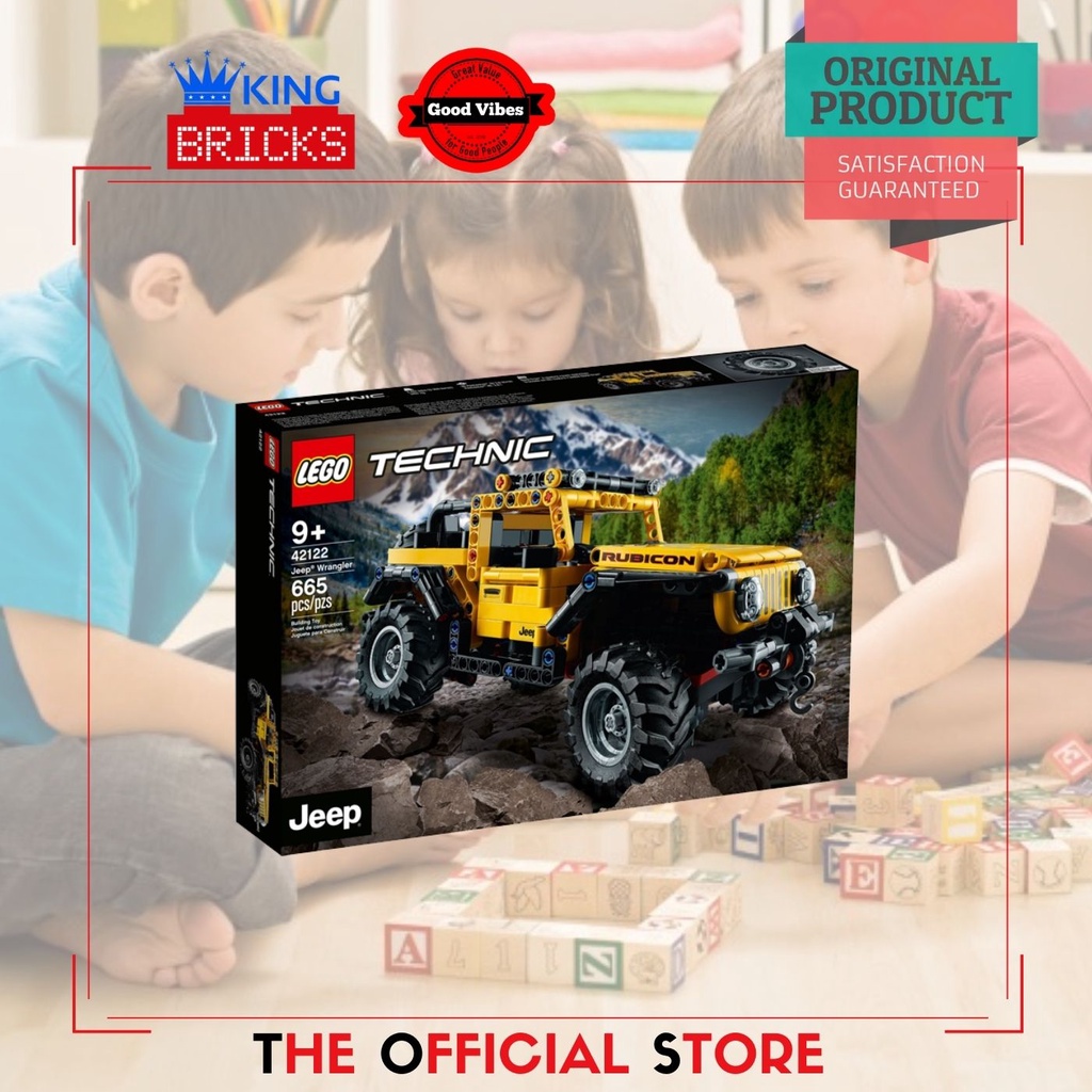 LEGO Original TECHNIC 42122 Jeep Wrangler - Mainan Anak Edukasi Kreatif Mobil Jeep Motor Tehnik