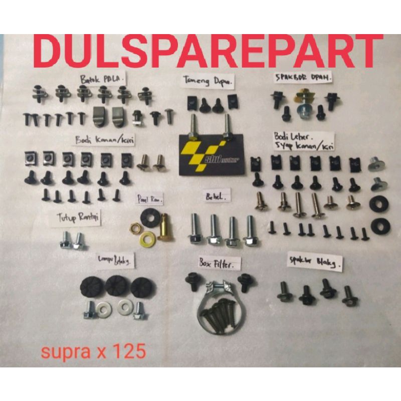 Baut full set body Supra X 125 Betmen / baut full set bodi Supra X 125 Lama