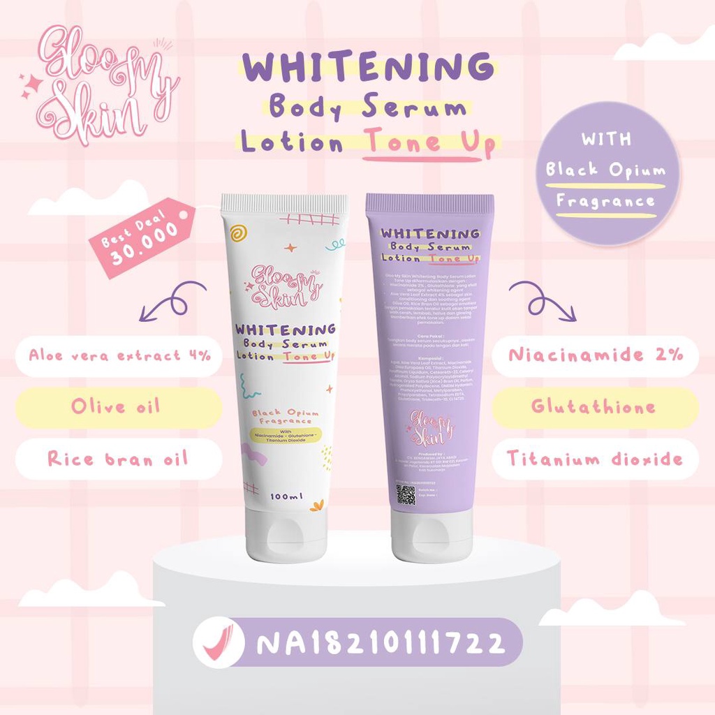 gloomyskin whitening bdoy lotion serum tone up