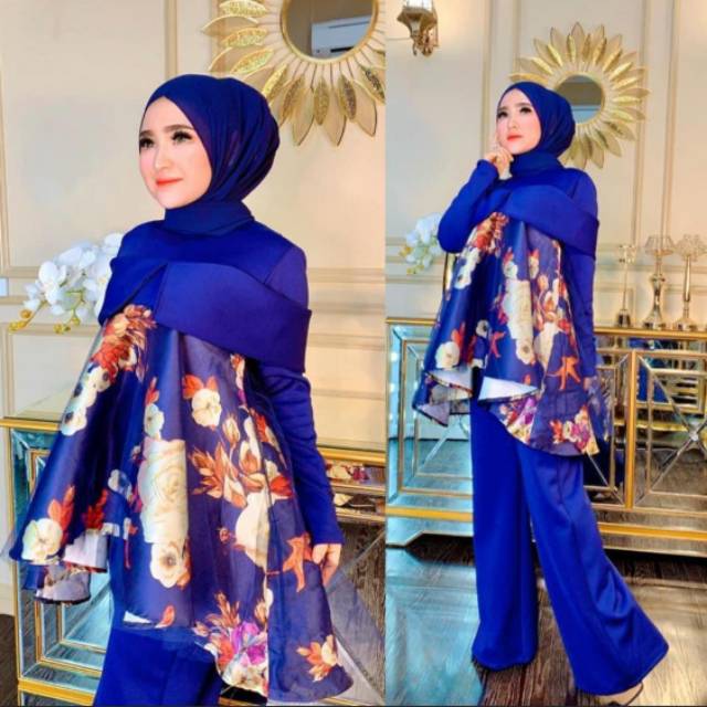 Setelan flower scuba by shellasaukia 100% original