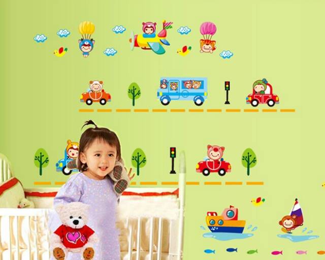 RELIZA WALLSTICKER CAR TRANSPORTASI MOBIL ANAK KIDS JM8288 WALL STICKER / STIKER DINDING SAKLAR