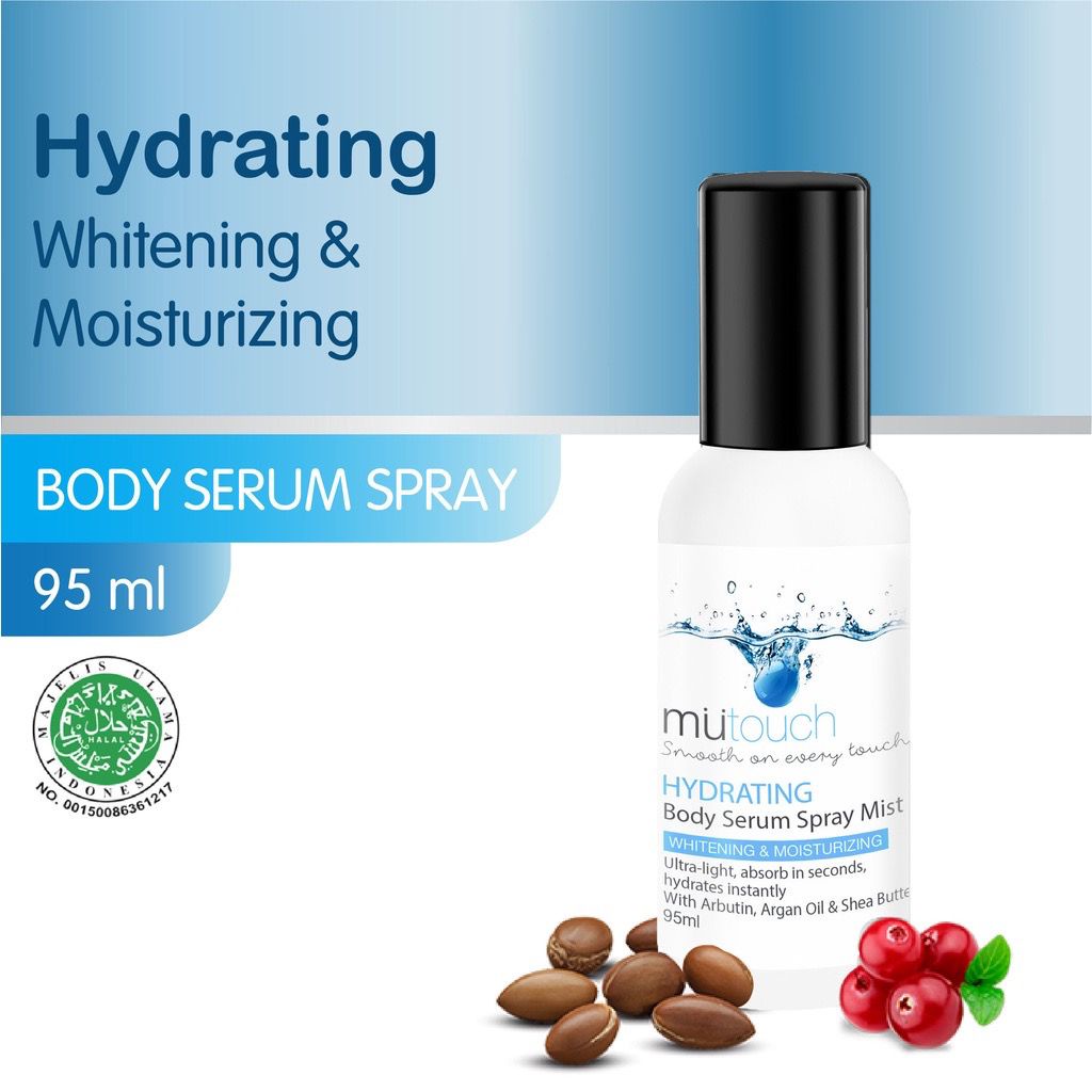 MU TOUCH Whitening Body Serum Spray Hydrating 95ml (Body Lotion)