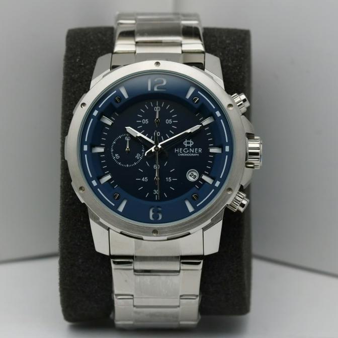 JAM TANGAN PRIA HEGNER 5035 SILVER BLUE ORIGINAL