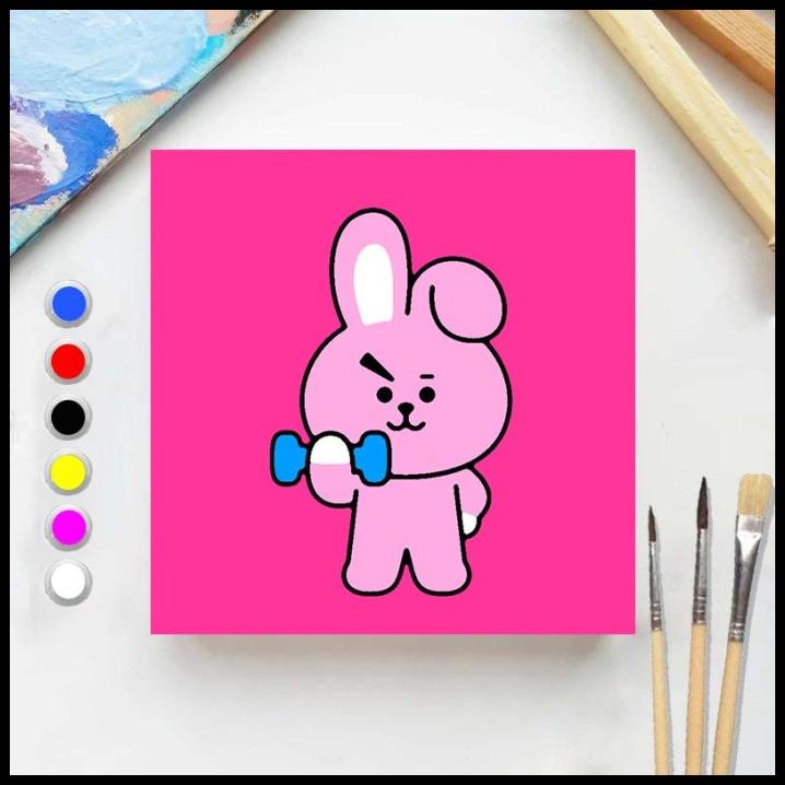 

Paint By Number Bts Bt21 20X20 Wooden Painting Kit/Set Melukis Anak