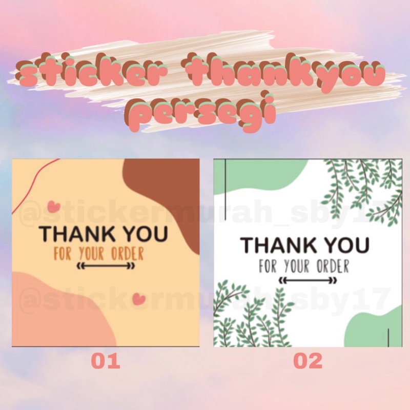 

STICKER THANKYOU PERSEGI/ STIKER MURAH/ STICKER MOTIF