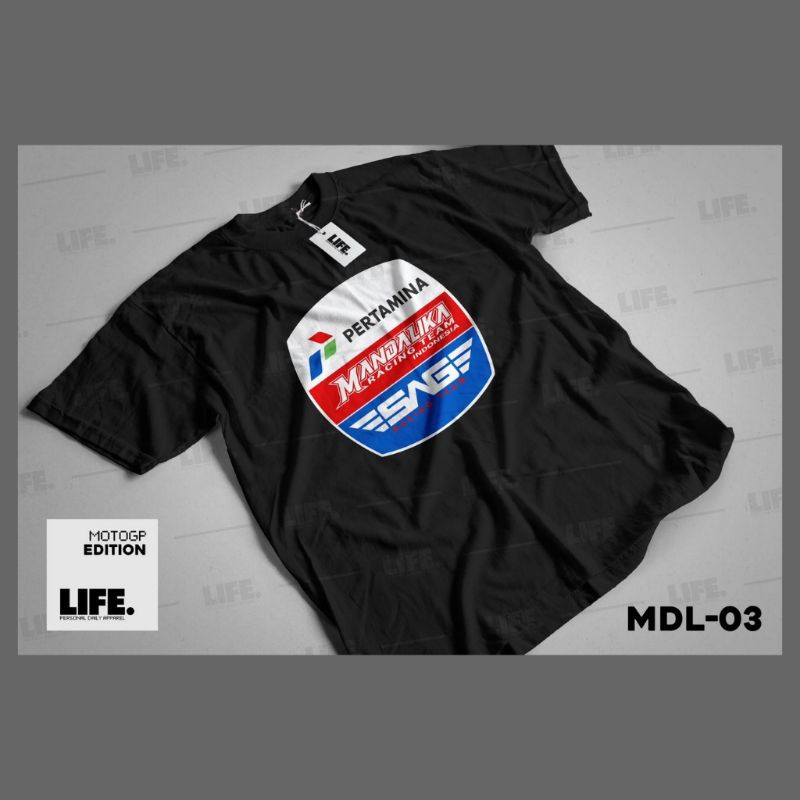 Baju Kaos Atasan Mandalika MotoGP Dewasa / T-shirt Katun 30s / Kaos Katun Pria Wanita