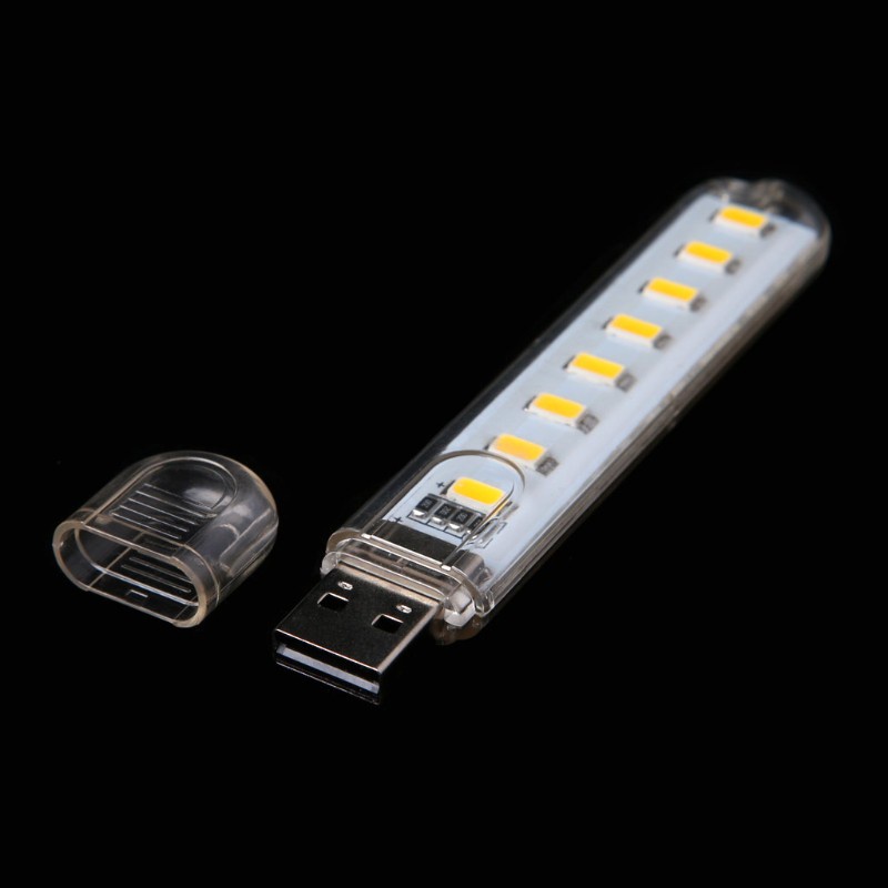 CRE  Mini Mobile Power USB LED Lamp DC5V 8 LED Computer Portable USB Gadget Lighting