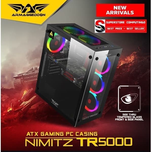 ARMAGGEDDON NIMITZ TR5000 - ATX GAMING PC CASING - Putih NEW