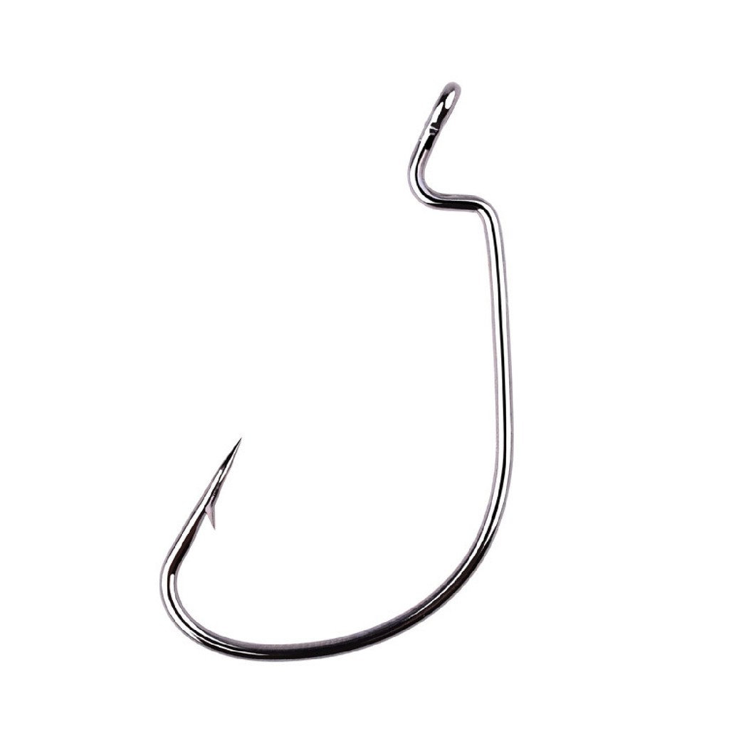 10Pcs High Strength Carbon Steel Worm Lure Bait Crank Fish Hook Fishing Gear