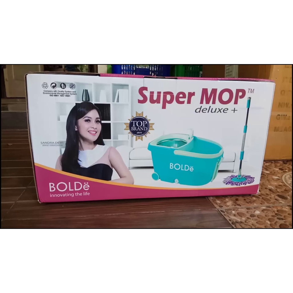 Alat Pel Lantai Bolde Super Mop Deluxe + | Kain Pelpelan Tongkat Pel Spin Mop Deluxe Plus