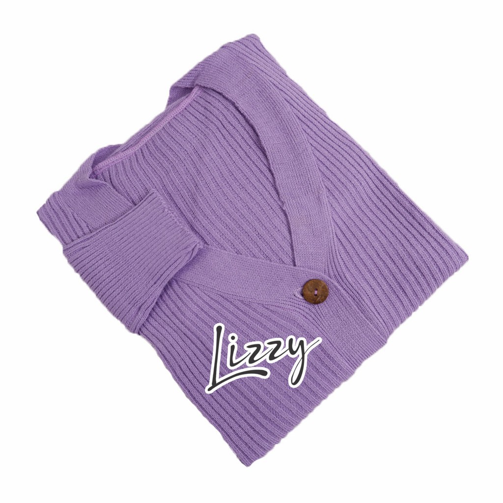 Lizzy - WILLY CARDI CROP BUTTON-lilac