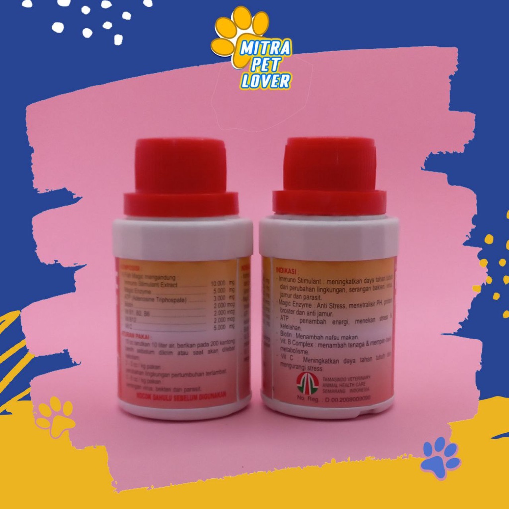 OBAT PENGUAT BENIH IKAN - FISH MAGIC 125 ML ORIGINAL - MENGUATKAN TELUR FISH MENINGKATKAN DAYA TAHAN TUBUH - ANTI STRESS - BEBAS VIRUS BAKTERI JAMUR PARASIT - ANIMAL HEALTHCARE VETERINARY TAMASINDO VITAMIN TERNAK HEWAN BINATANG PELIHARAAN MITRAPETLOVER