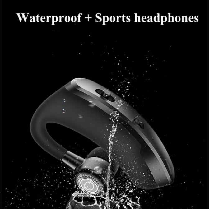 ⚡YZ (COD) V9 LED Bluetooth Earphone 5.0 Wireless Headset 8D Bass Handsfree Single Business With Microphon Henset Sports Headphone Garansi