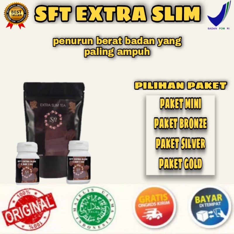 [ PROMO ] Pelangsing badan | SFT Extra Slim Original 1 Day 1kg BPOM