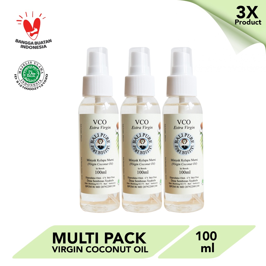 

Bali Pure Home Industry VCO Virgin Coconut Oil Bundling 100ml 3x