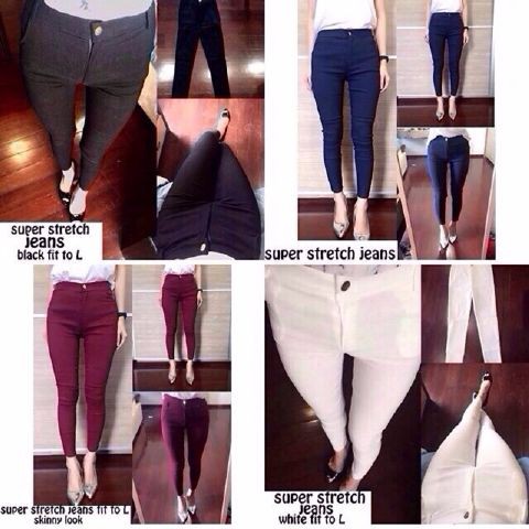 [super stretch jeans RO] celana wanita legging impor chaina var color