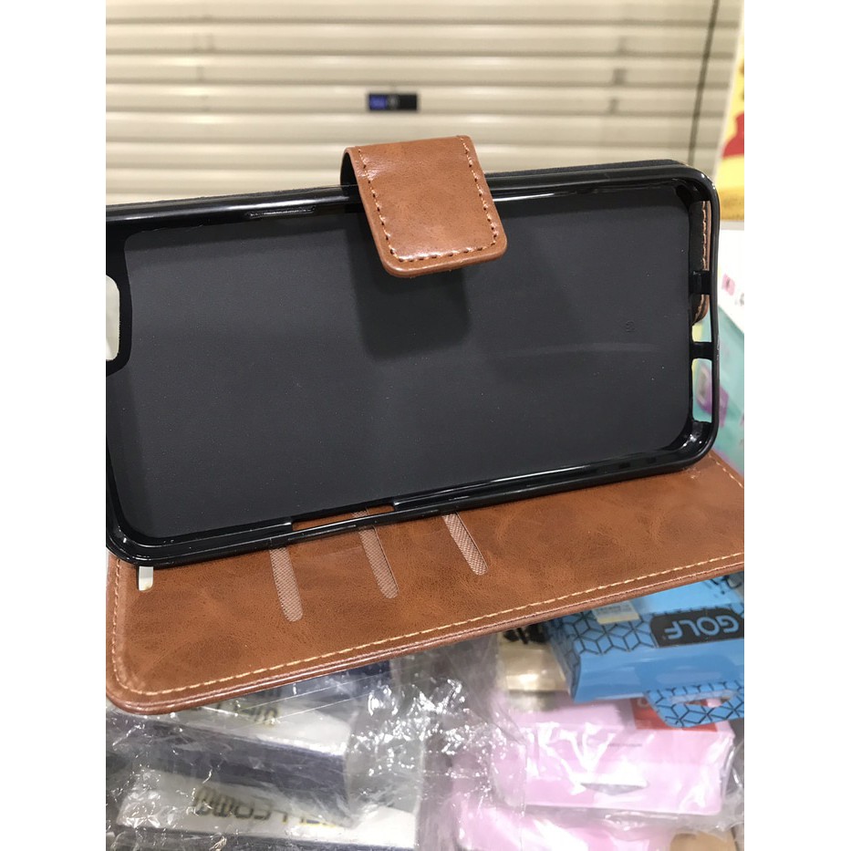 Flip wallet leather kulit dompet case samsung j6+ plus