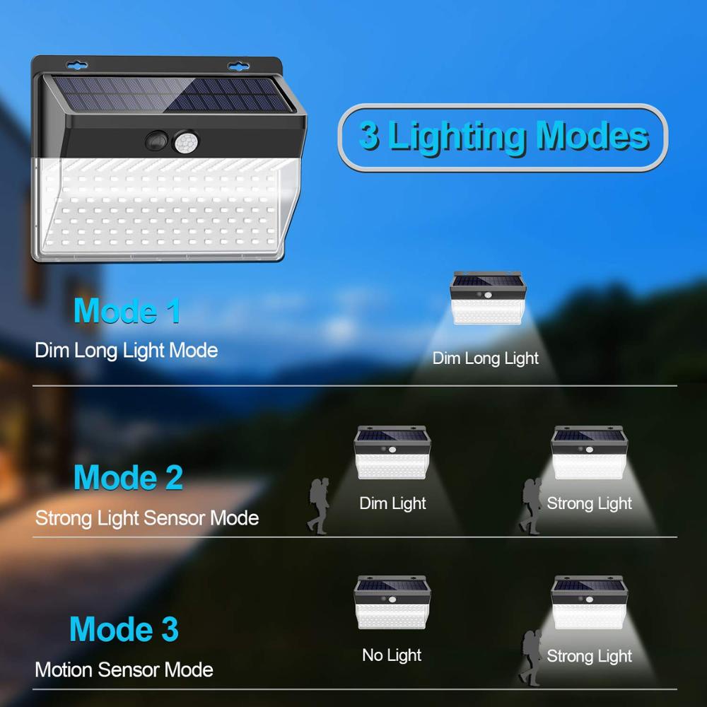 PROMO Woopower Lampu Solar Panel Sensor Gerak Outdoor Waterproof 206 LED 1 PCS - 206ABS - Black