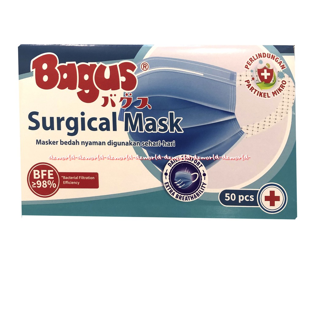 Bagus Surgical Mask Masker Medis Bedah Tali Besar 50Pcs