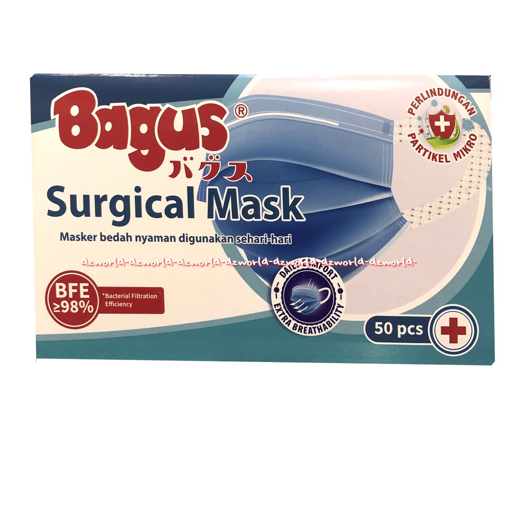 Bagus Surgical Mask Masker Medis Bedah Tali Besar 50Pcs