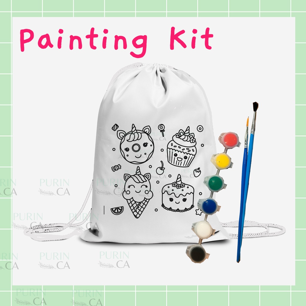 Painting Kit Coloring Kids Bag Motif UNICORN / Kado Anak / Goodie Bag