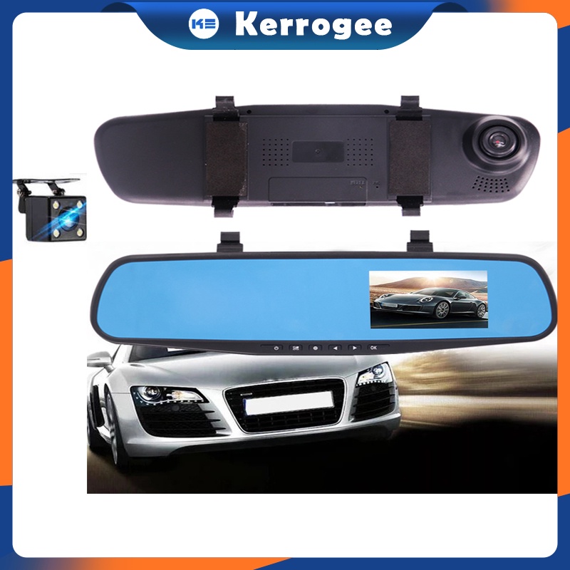 （COD)Mobil Spion Kamera Dashcam Mobil Depan Belakang Dual Camera 1080P 4.3 Inch Mobil Spion Kamera Parkir Mundur Night Vision Car Mobil