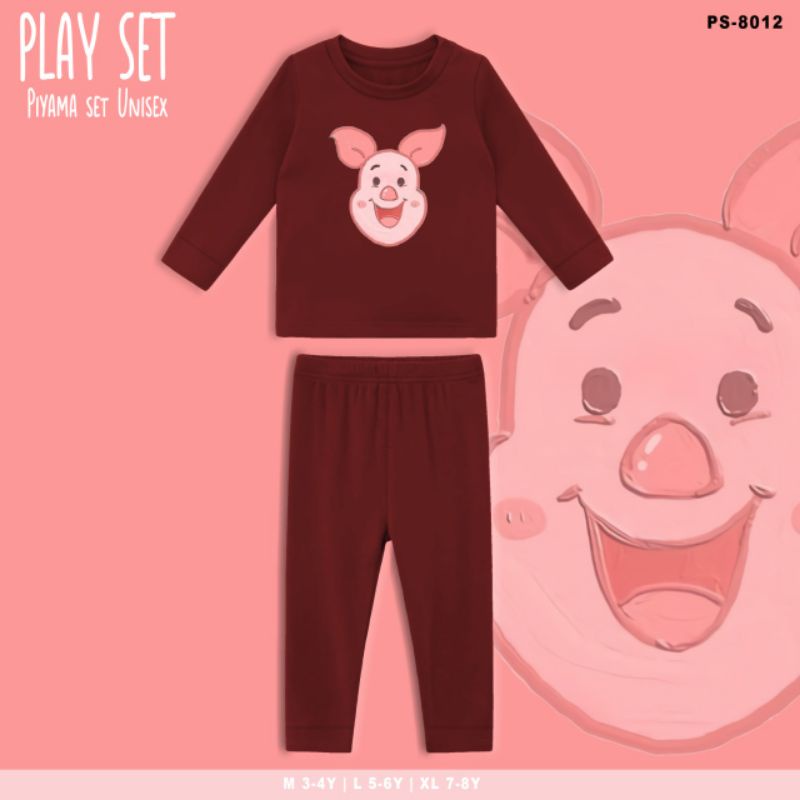 SETELAN PIYAMA ANAK PIGLET/PLAYSET KIDS PIGLET FACE