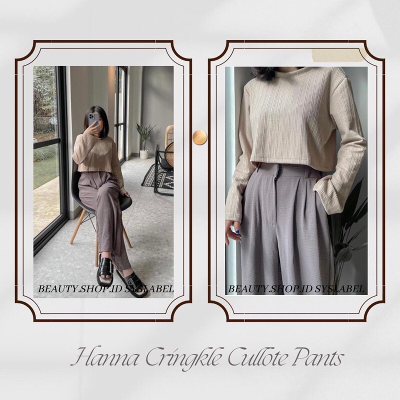 Hanna Cringkle Cullote Pants - Celana Wanita