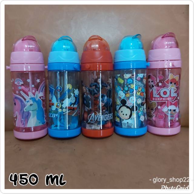Botol minum anak/botol minum karakter/kempis air/botol minum