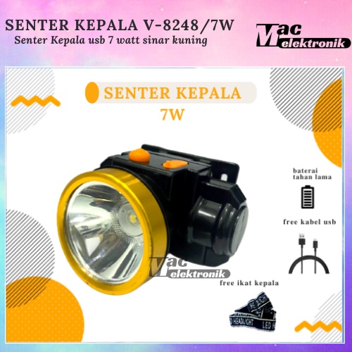 SENTER KEPALA ISI ULANG/CHARGING DENGAN LED SUPER TERANG 7WATTSENTER KEPALA LAMPU