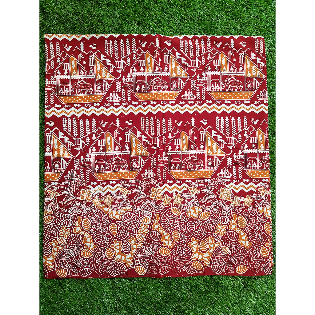 Bahan Batik Asli Lampung Merah Ukuran 2M Berkualitas - Zallatra L1i