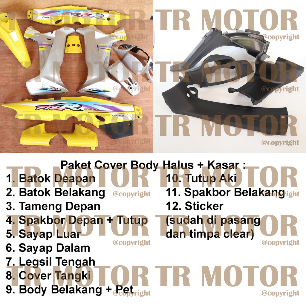 Cover Body Fizr F1zr Limited Edition Kuning Silver Full Set Halus Cover Bodi Yamaha Fiz r