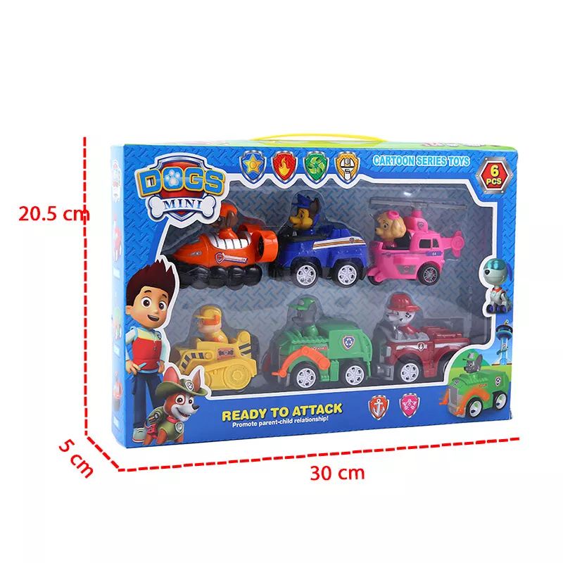 Kado Mainan anak Cowok Paw Patrol Dengan Kemasan 1 set isi 6 pcs