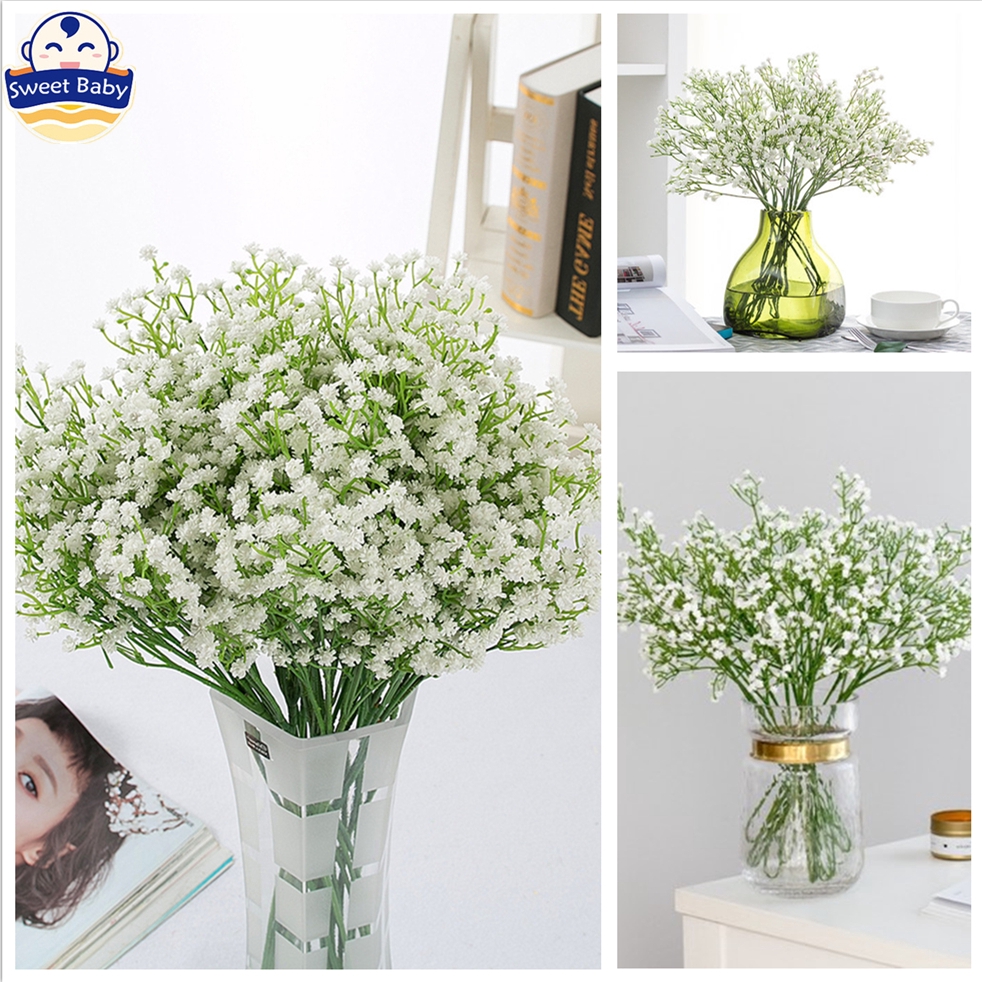 1 Ranting  Bunga Gypsophila Putih Model Imitasi untuk  