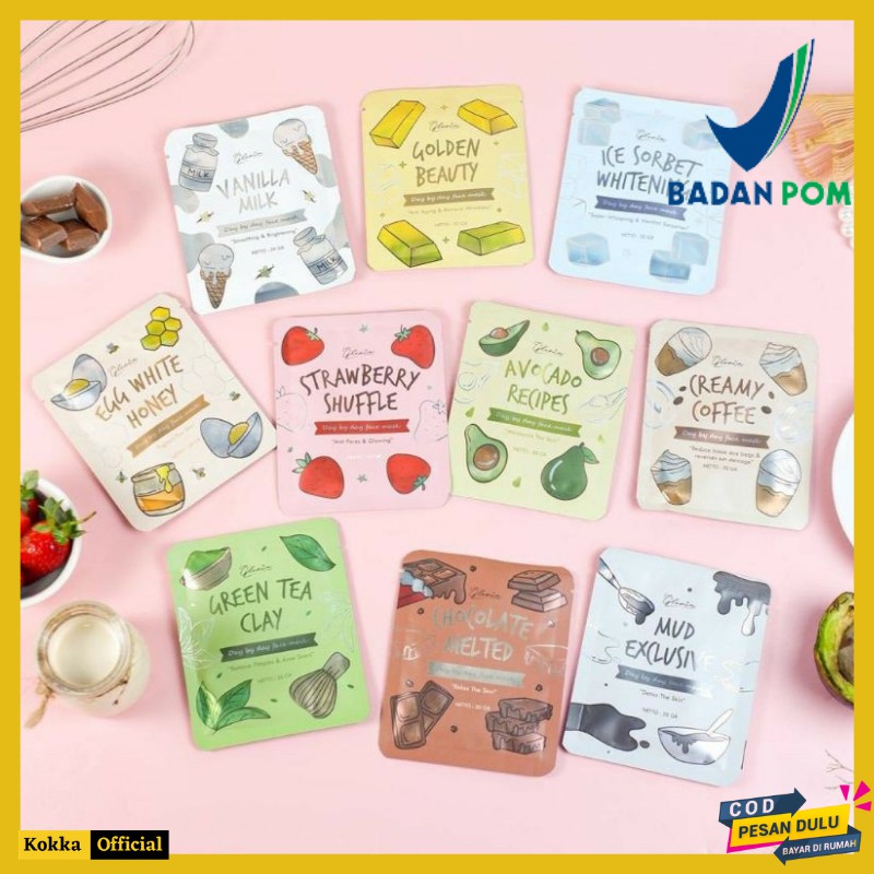 BPOM Masker Bubuk Wajah by Lea Gloria Face Mask Original Travel Size 20gr COD