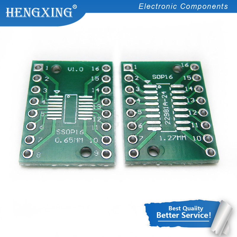10pcs/lot TSSOP16 SSOP16 SOP16 to DIP16 Transfer Board DIP Pin Board Pitch Adapter PCB In Stock