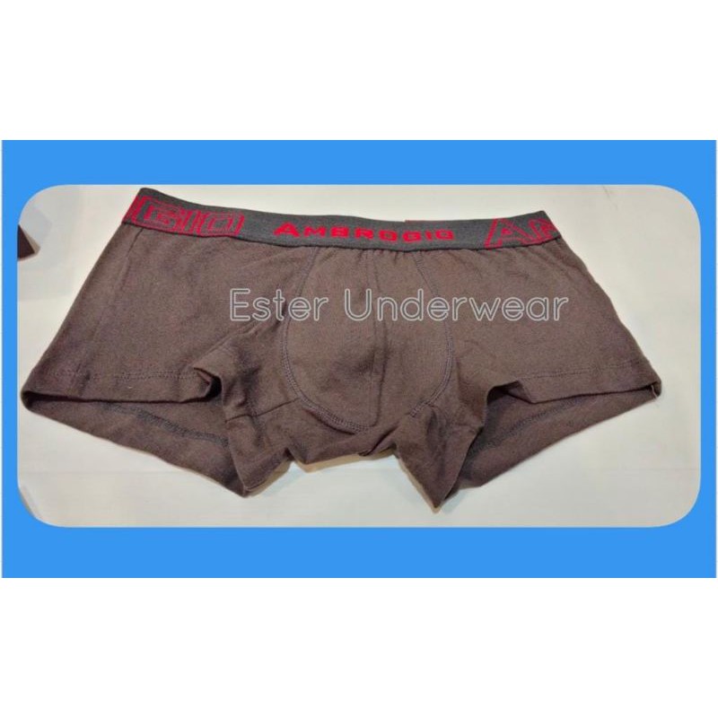 BOXER DEWASA PRIA AMBROGIO AM302 ISI-1PCS|BAHAN KATUN SPANDEX