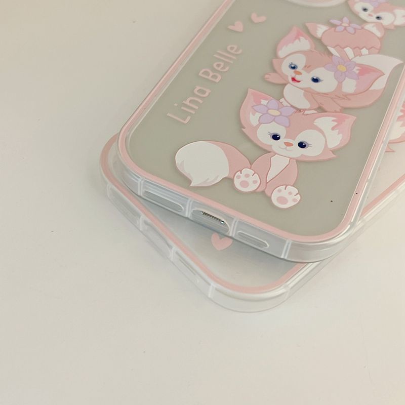 Case Motif Rubah Warna Pink Untuk IPhone 12 13 11 Pro Max X Xs Max Xr