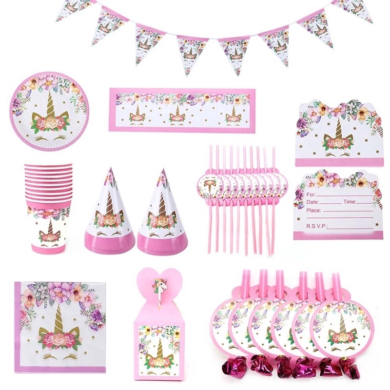 Set Dekorasi  Desain Unicorn  untuk Pesta Ulang  Tahun  Anak  