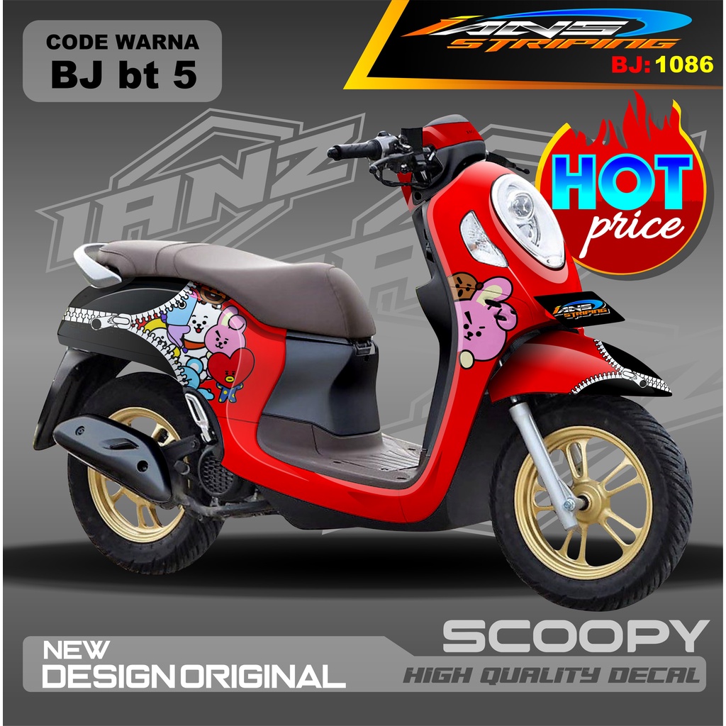 DECAL STICKER HONDA SCOOPY FULL BODY / STICKER ANIME VARIASI SCOOPY MODEL TERBARU / STICKER ALL SCOOPY / DECAL STIKER SCOOPY NEW 2022