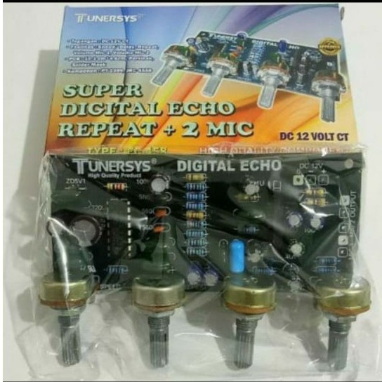 KIT SUPER DIGITAL ECHO REPEAT+ 2 MIC digital echo repeat 2mic tunersys