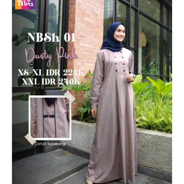 Gamis Nibras NBSH 01/ Gamis Nibras Terbaru / Gamis Jumbo Murah / Casual Dress