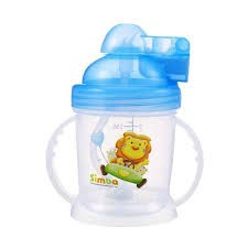 SIMBA BABY TRAINING CUP WITH AUTO STRAW 180ML blue