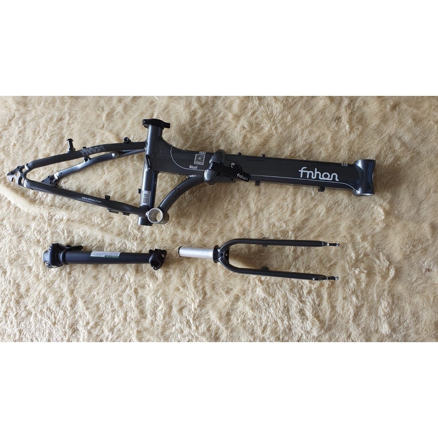 Frame Fork plus Handlepost Fnhon Blast V Brake 20 22 inch Warna Abu-abu Alloy