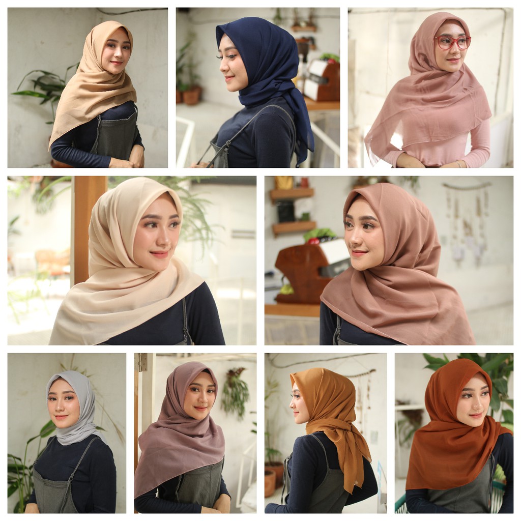 Bella Square Hijab Segi Empat Bahan Pollycotton Premium Part 2